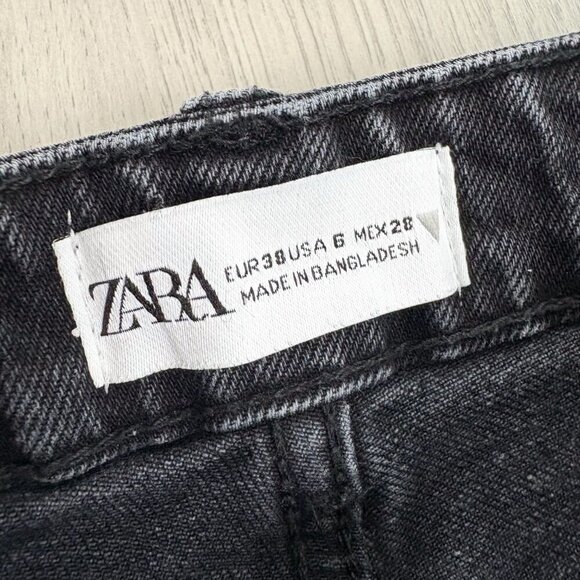 ZARA Womens High Waist Skinny Jeans Faded Black Size 6 - Picture 3 of 4